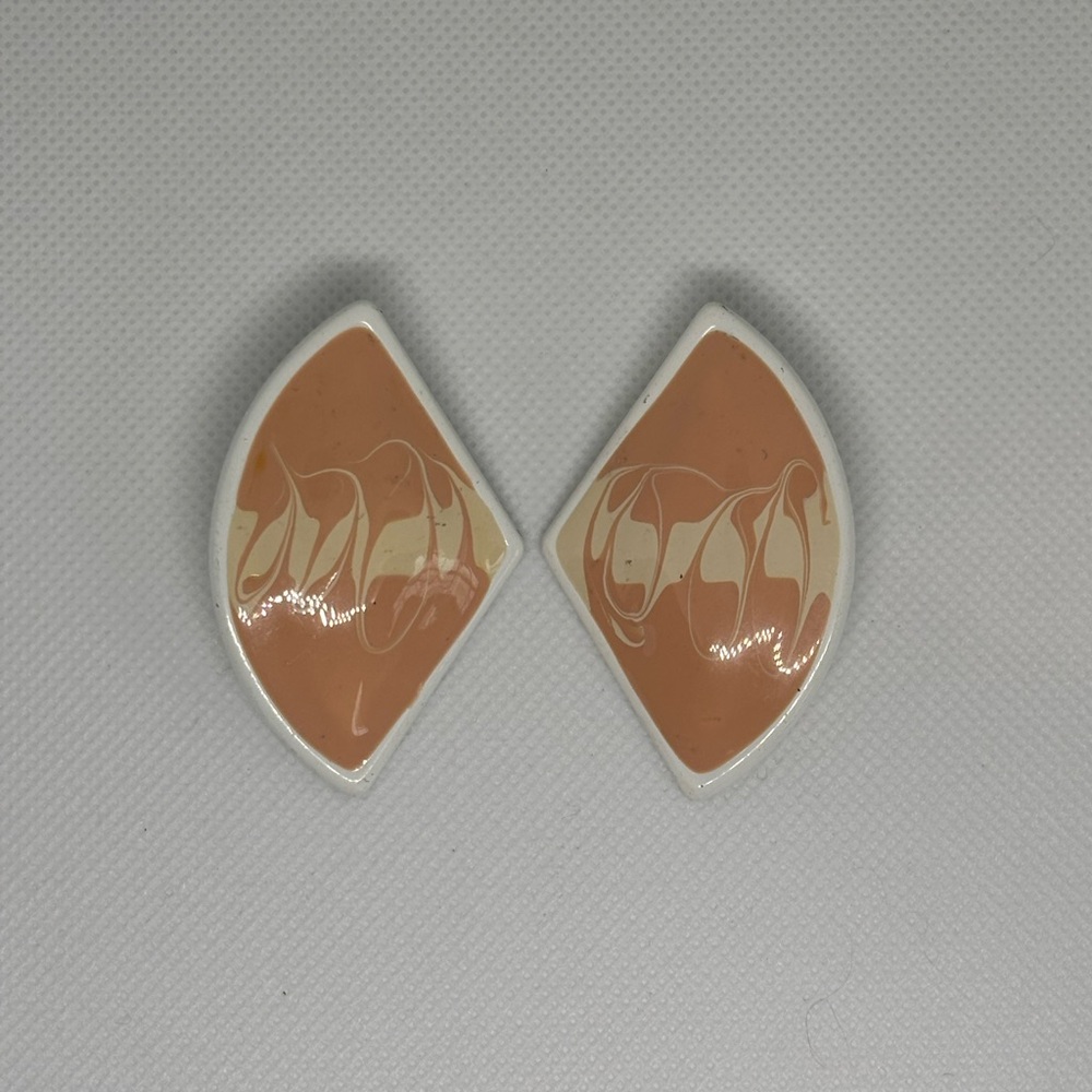 Vintage Painted Enamel Earrings